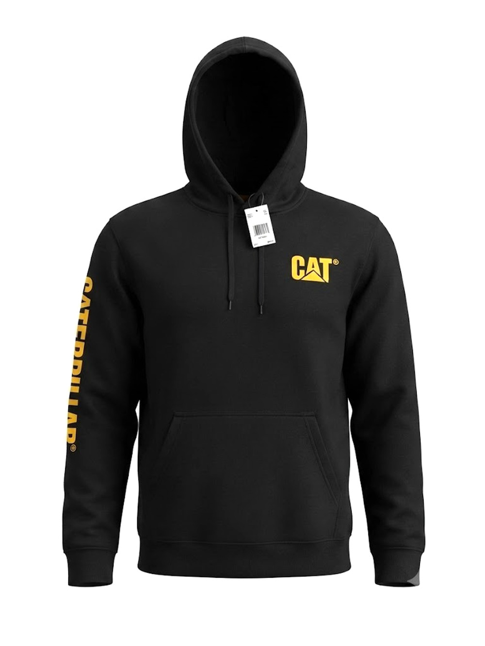 Caterpillar CAT Black Hoodie Size XL Logo Sleeve Pullover - NWT
